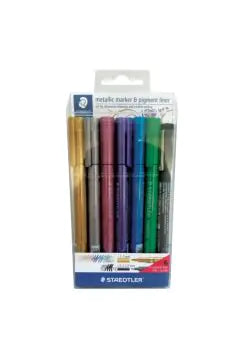 STAEDTLER | Metallic Marker 6 Colors + 1 Pigment Liner set