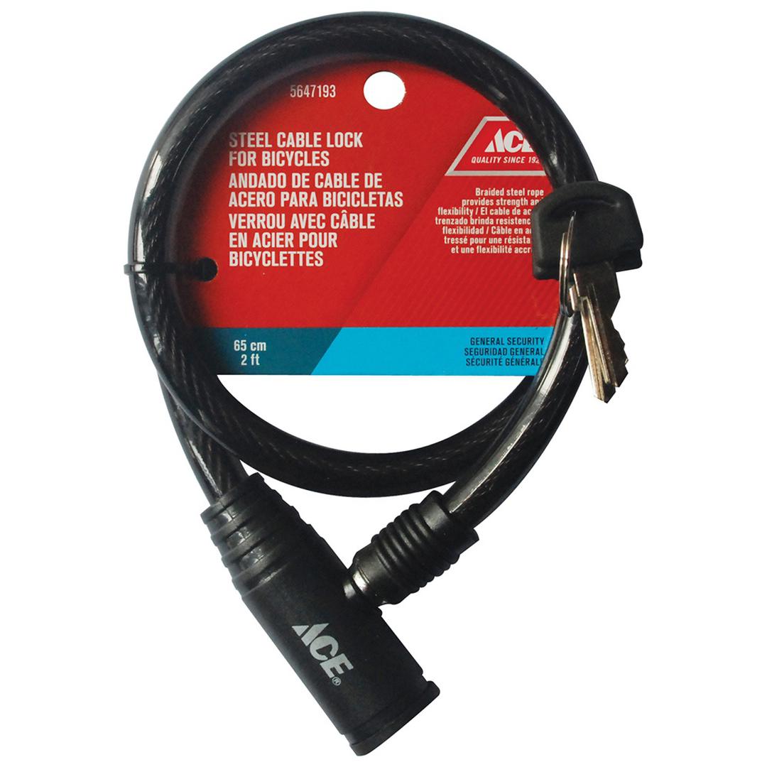 Steel Bicycle Cable Lock W/keys