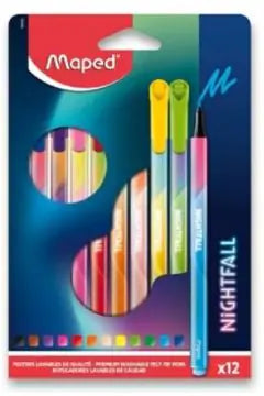 MAPED Nightfall Felt Tip Pens (12 colors)