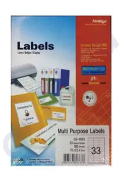 FORMTEC Label 3300 – 70 x 25 mm (Box of 100 Sheets)