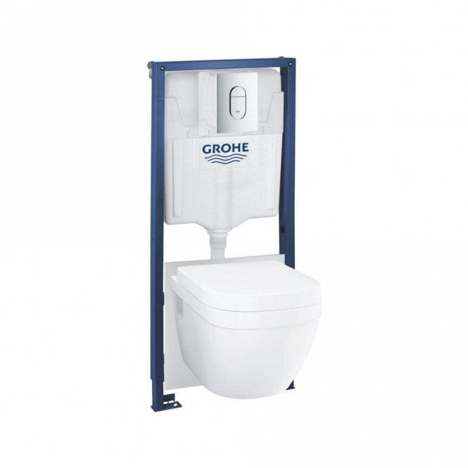 Grohe Euro Ceramic Rapid SL 5-In-1 Wall Hung Toilet Frame Set