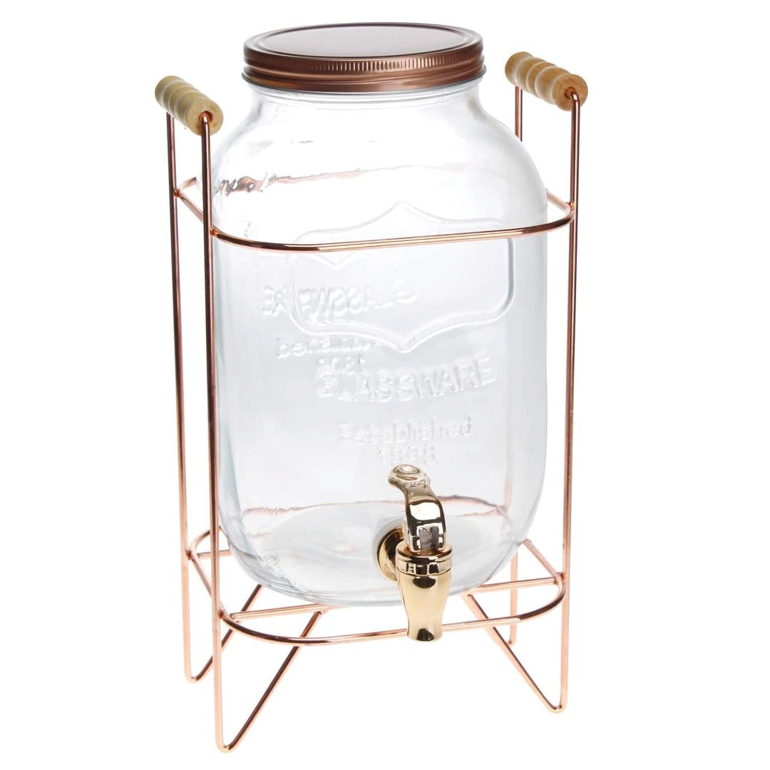 Homekraft Glass Dispenser W/ Rose Gold Stand