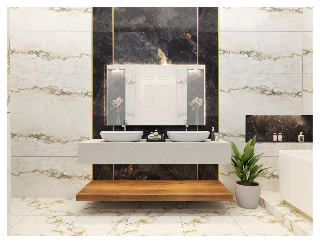 بلاط بورسلين مصقول بلون كالاكاتا الذهبي