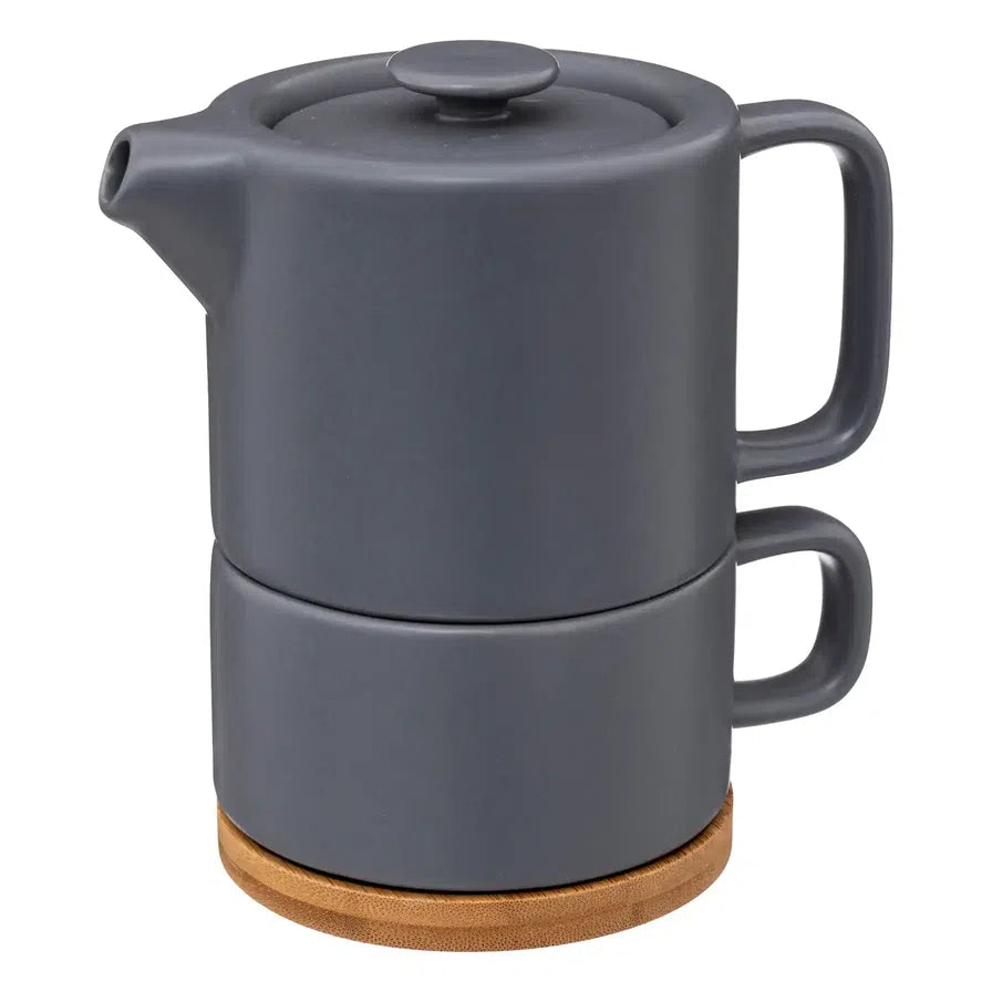 Sg Stoneware Teapot W/cup