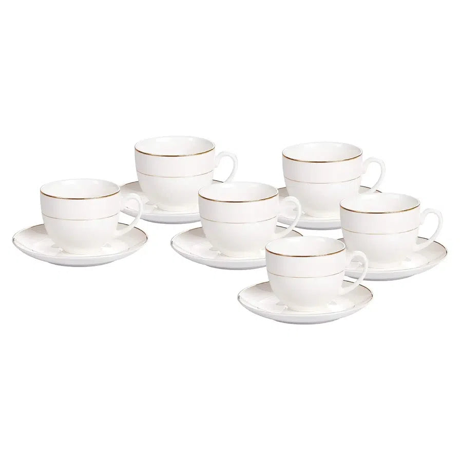Shallow Glass Cup Saucer Set