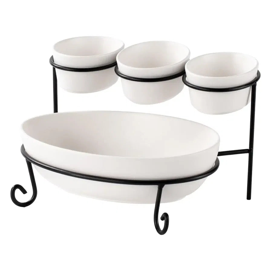 Shallow 2-tier Porcelain Serving Set
