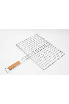 ROYALFORD | Barbeque Grill – Chromium Plated Iron with Wooden Handle (30x62cm)