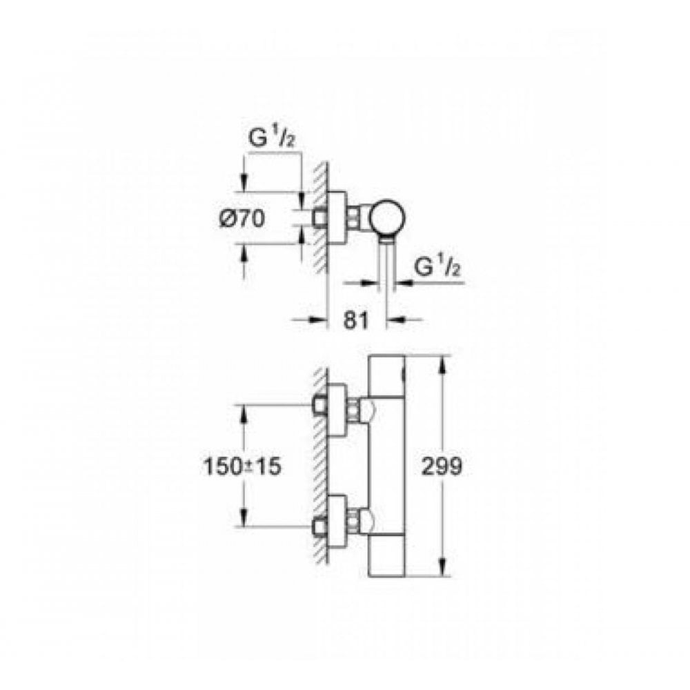 Grohe Grohtherm 1000 Cosmo Thermostatic Shower Mixer