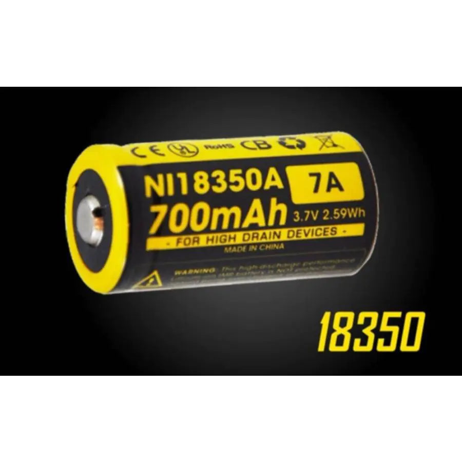 بطارية NITECORE قابلة لإعادة الشحن 700 مللي أمبير 18350 (قطعتان)
