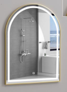 Gold Frame LED mirror with Aluminum