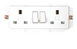 MK Floor box 13A switched socket , 2 gang, white- 2532WHI Qatar