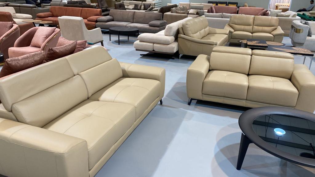 Full Leather Sofa Set(Sand)