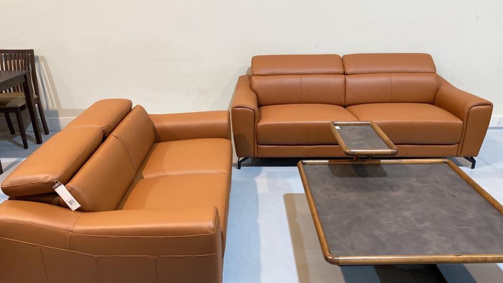 Full Leather Sofa Set( Brown)