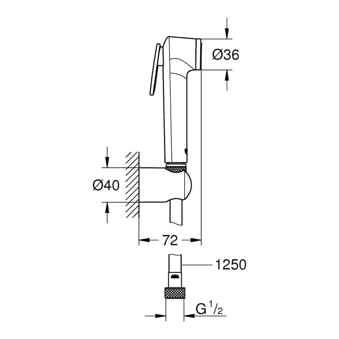 GROHE New Tempesta‑F 30 Trigger Spray 30 Wall Holder Set 26354000