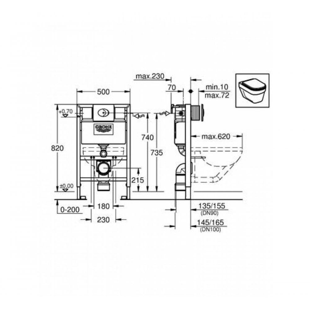GROHE Rapid SL 3-in-1 Set for WC