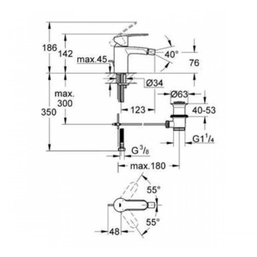 Grohe Eurostyle Cosmopolitan Bidet Mixer 1/2" S-Size