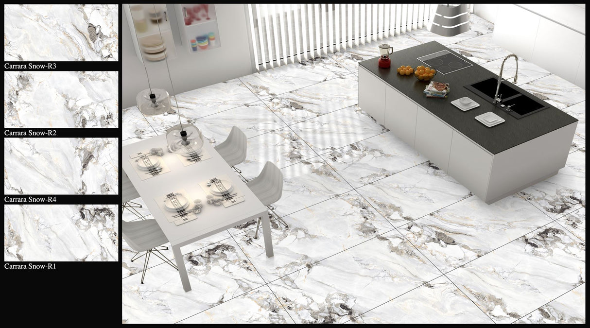 Carrara Snow GL-Seamless Glossy Tile – 160×80 cm