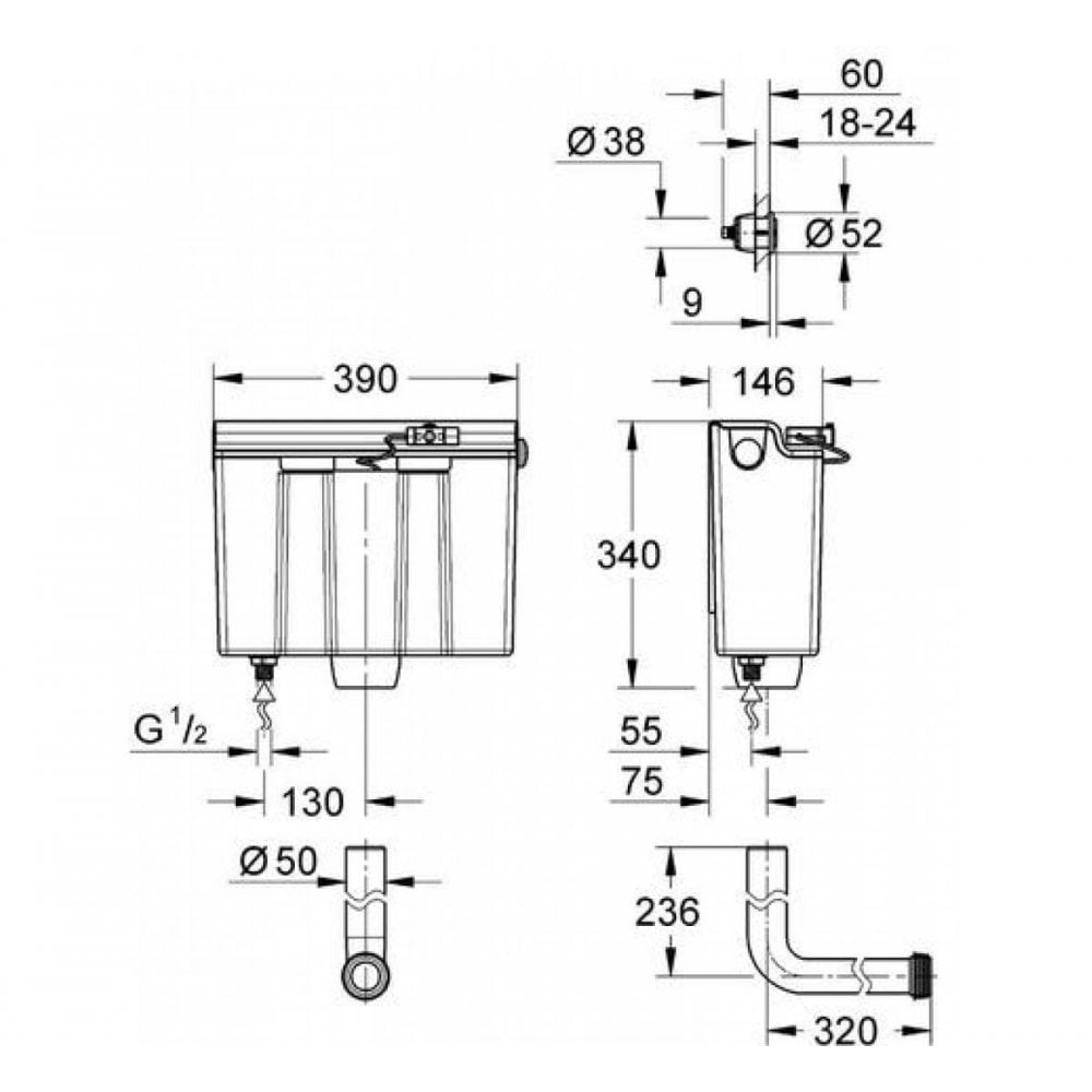 Grohe Dual Flush & Actuation Button