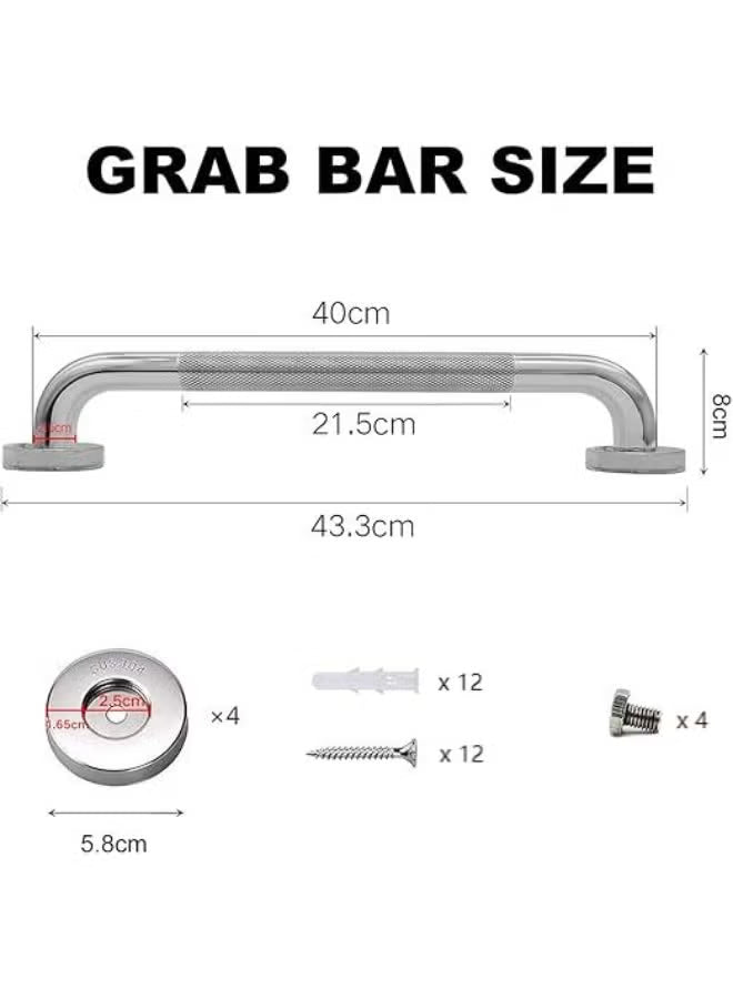2 Pcs Stainless Steel Bathroom Grab Bars