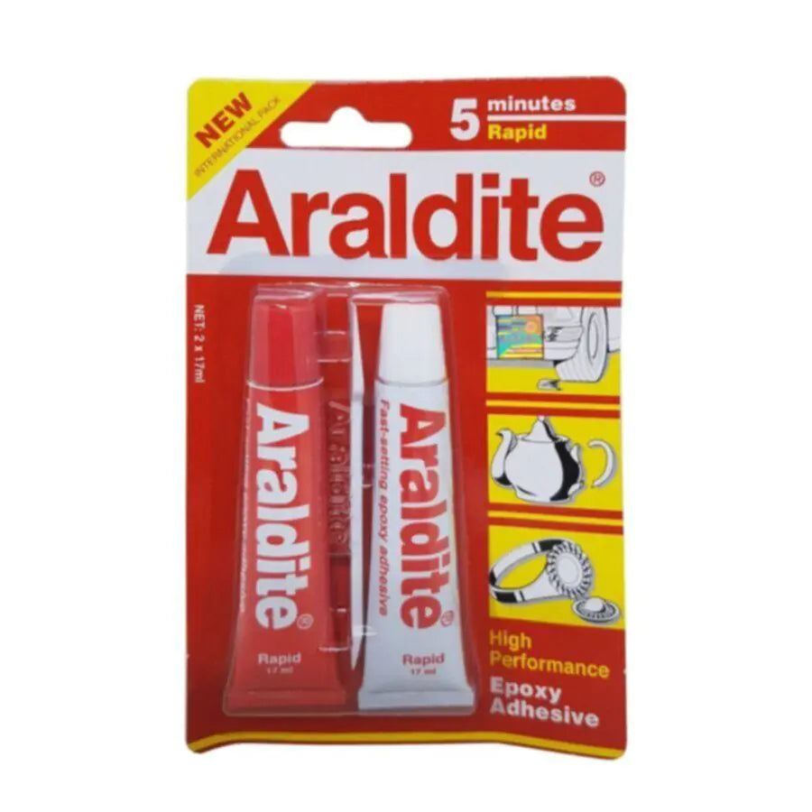 5 minutes Rapid Epoxy Adhesive Red 2 x 17ml