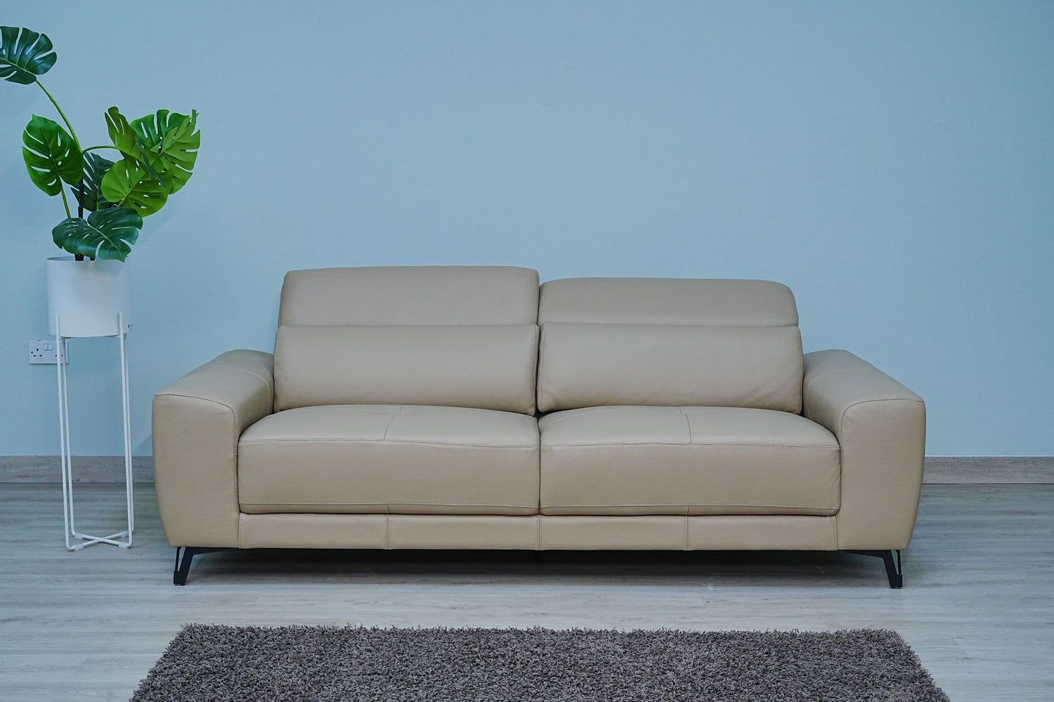Full Leather Sofa Set(Sand)