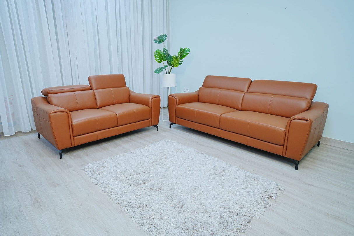 Full Leather Sofa Set( Brown)
