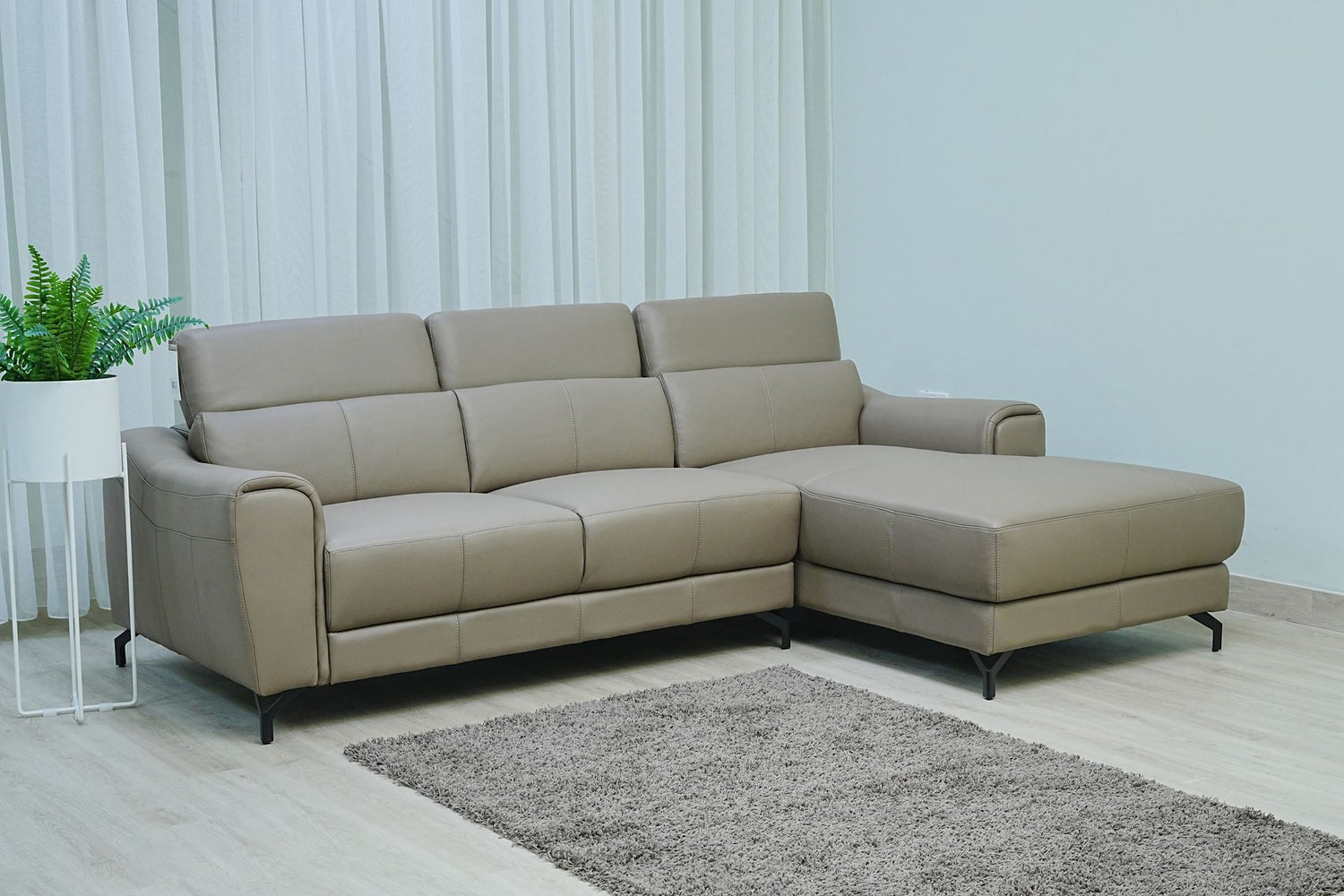Full Leather Sofa Set  (Latte)