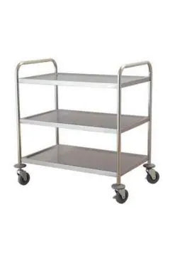 JIWINS 3 Shelf Stainless Steel Kitchen Dining Trolley with Wheels