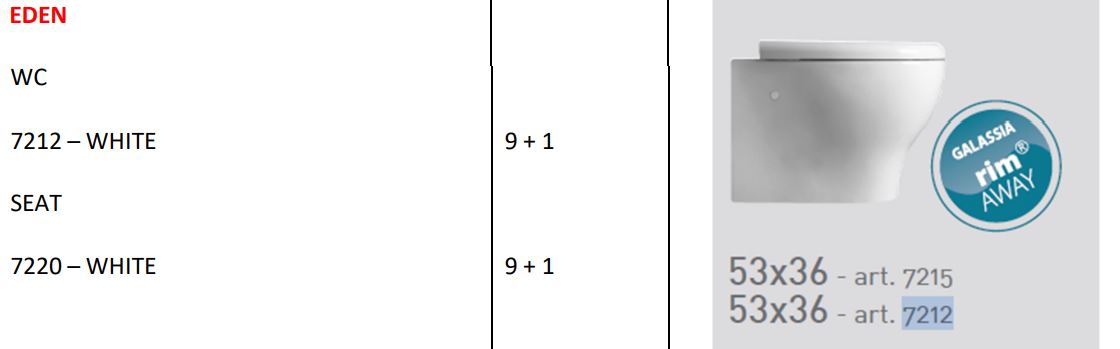 Eden Rimless Wall-Hung Toilet