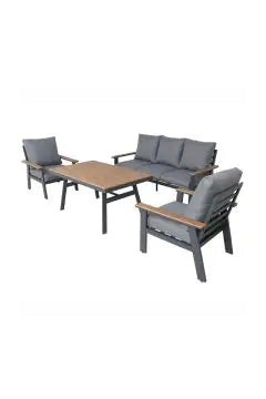 5-Seater Sofa Set with Table – Grey