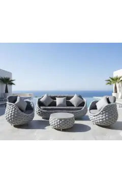 Erotr Woven Rope Patio Set (1+1+3+Coffee Table)
