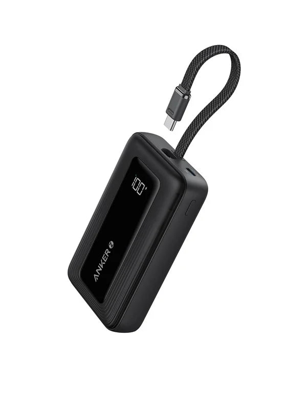 Anker Zolo Power Bank 20K,30W,Built -IN USB-C Cable (A1689H11) -Black