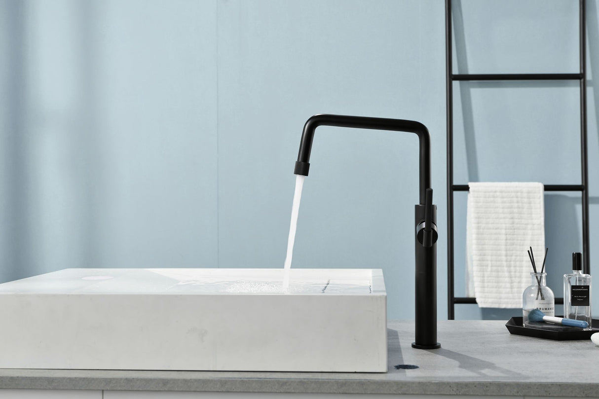 Vessel Basin Mixer Faucet With Handle - Matt Black