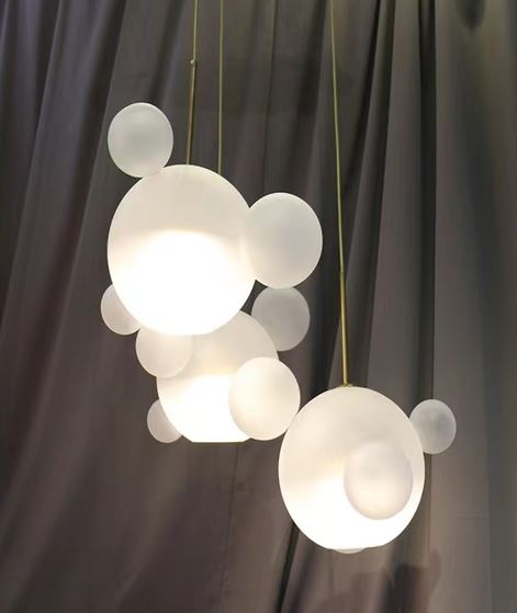 MLA1172-6 Hanging Ball Lights Glass D570*H750mm Gold Steel