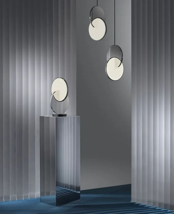 MLA3388B LED Eclipse Hanging Light D250mm White Acrylic+Black Metal