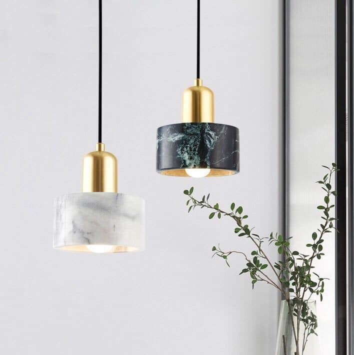 MLA6008 LED Marble Pendant Lights Metal Black D200*H130mm