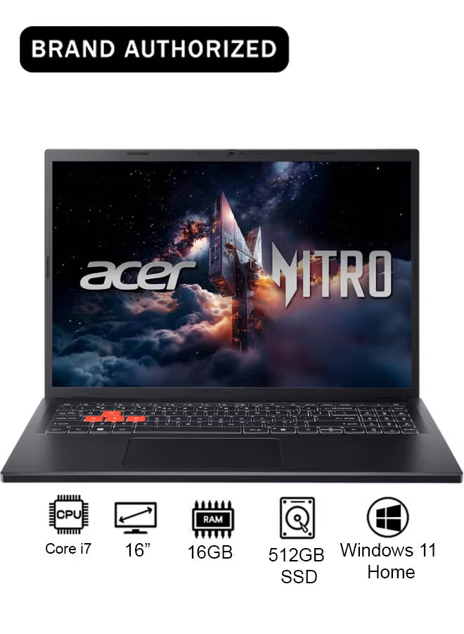 Acer Nitro Lite 16 Gaming Laptop, Core i7-13620H, 16GB DDR5 RAM, 512GB SSD, RTX 4050 6GB, 16-Inch WUXGA IPS 165Hz, Windows 11, Thunderbolt 4, Black