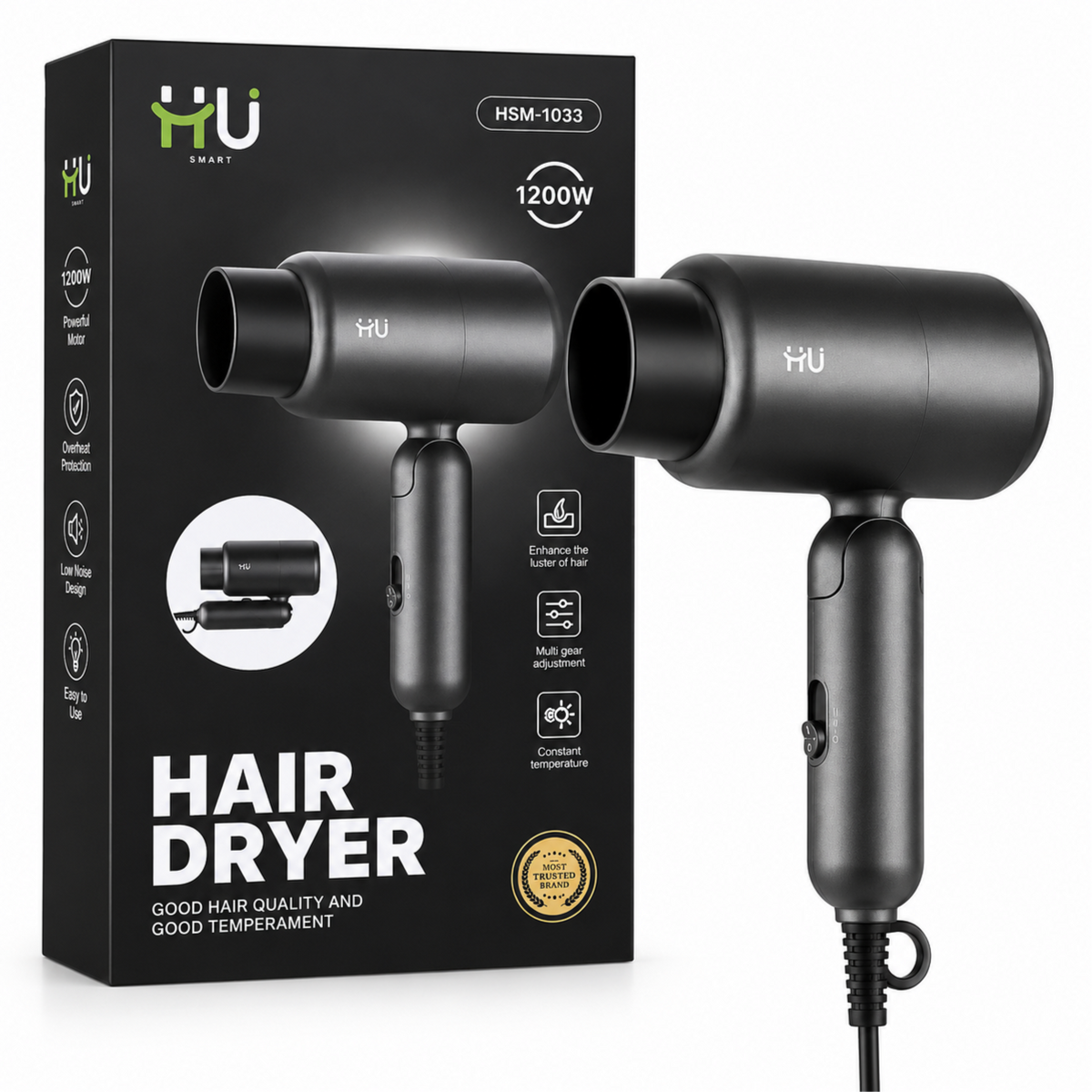 HSM-1033 HU Hair Dryer 1200W with Concentrator