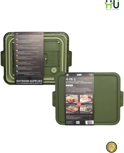 HKI-1009 4-in-1 Expandable Prep and Serve Tub with Lid