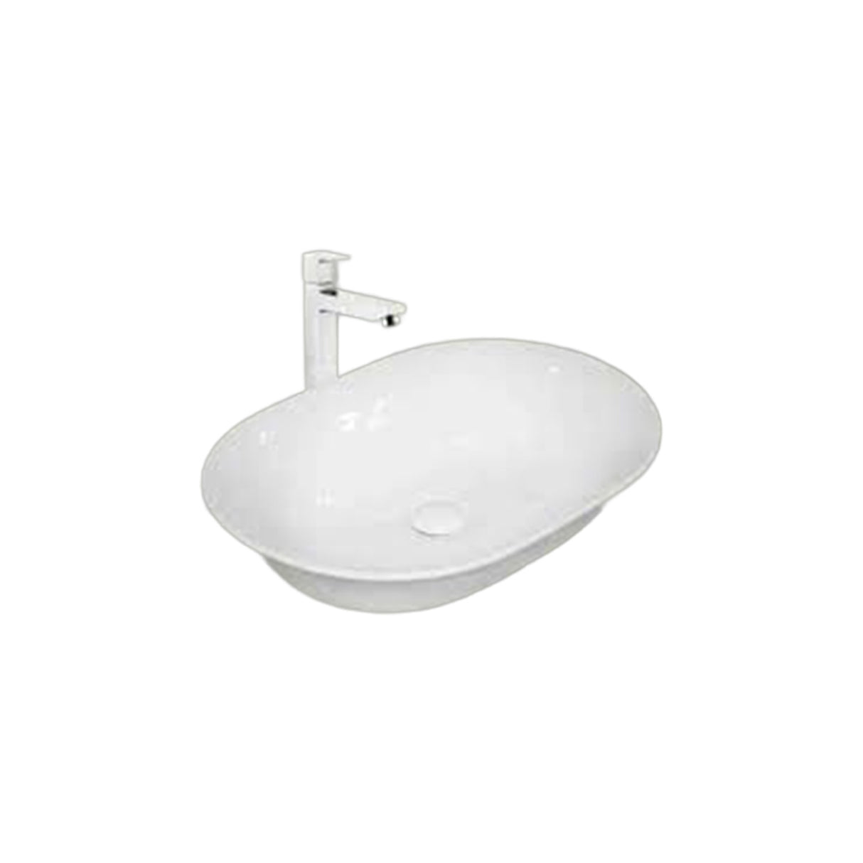 Oval Countertop Basin – Glossy White Finish