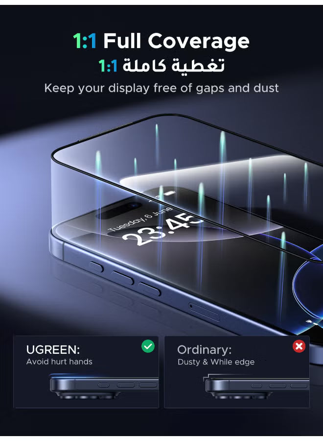 2-Pack iPhone 17 Pro Screen Protector Full Protection With Auto Alignment Kit Ultra HD Clear, Scratch Resistant, Military-Grade Protection, Easy Installation, Anti-Fingerprint, Bubble Free Film -