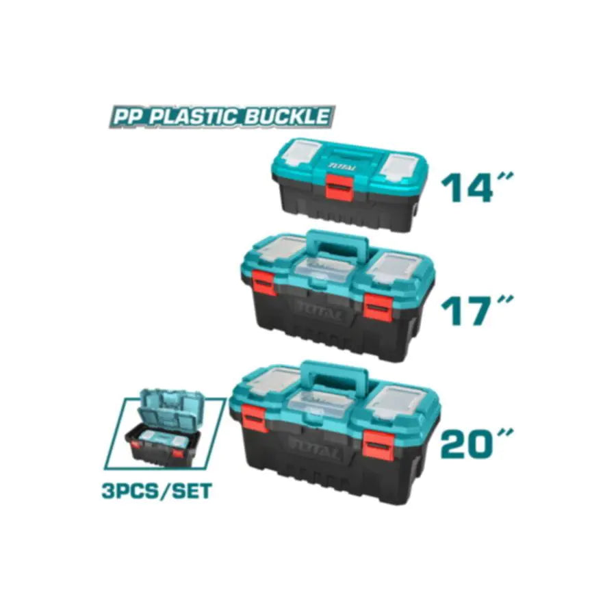 3 Pcs Plastic Tool Boxes Set