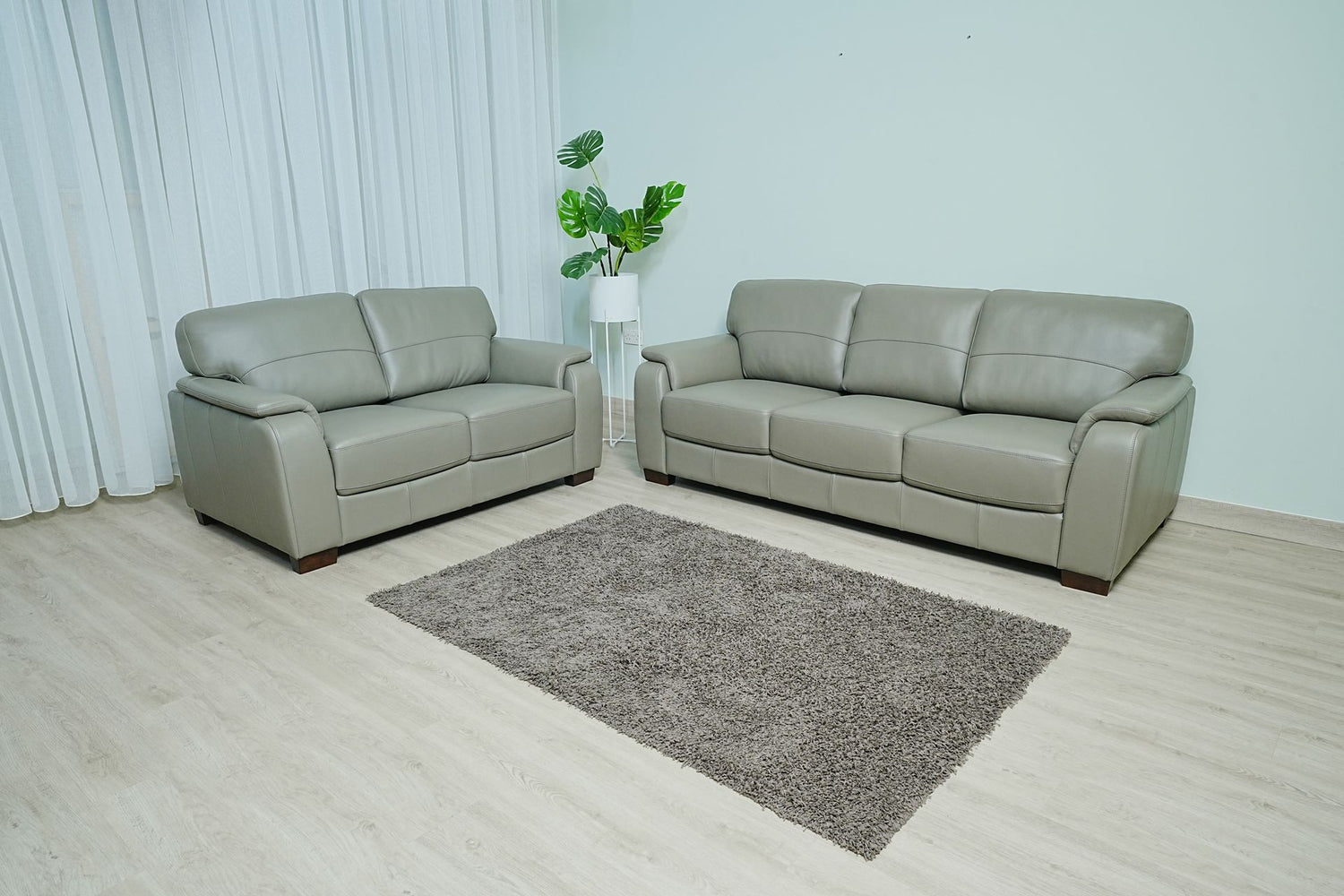 Full Leather Sofa Set