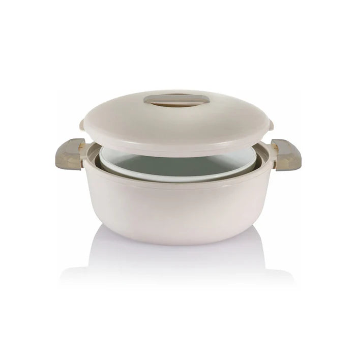 Enjoy Round Insulated Server Colorado 2.3L - White/Satin Gold