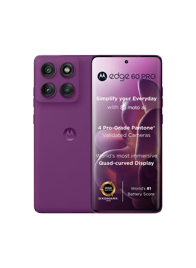 Edge 60 Pro 5G Dual SIM PANTONE Sparkling Grape 12GB+12GB RAM 512GB - Middle East Version