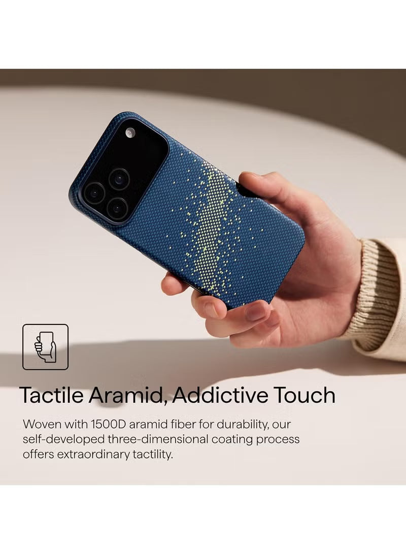 pitaka for iPhone 17 Pro Case 6.3" with Camera Control Button, Compatible with MagSafe, Ultra-Slim Case with Caseless Touch Feeling, 1500D Aramid Fiber Woven, Milky Way Galaxy