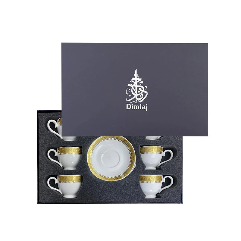 Dimlaj Cordoba Porcelain & Gold Tea Cup Set