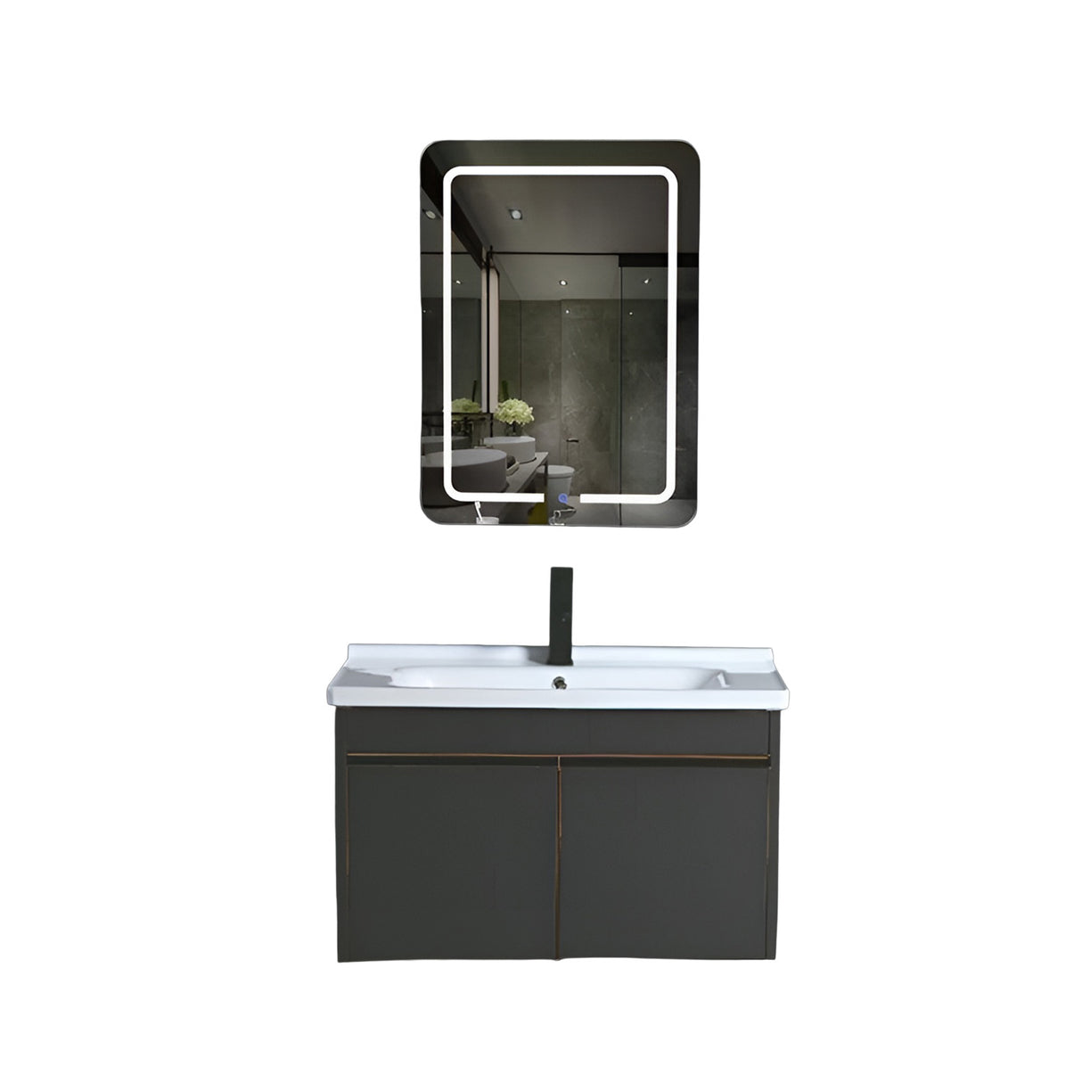 Vanity Cabinet with LED Plain Mirror