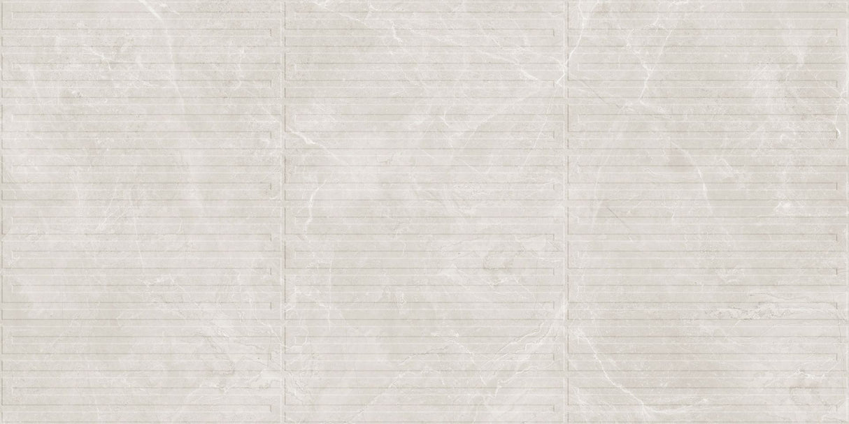 Tile-Lublin Bianco Decor (Glossy Punch)