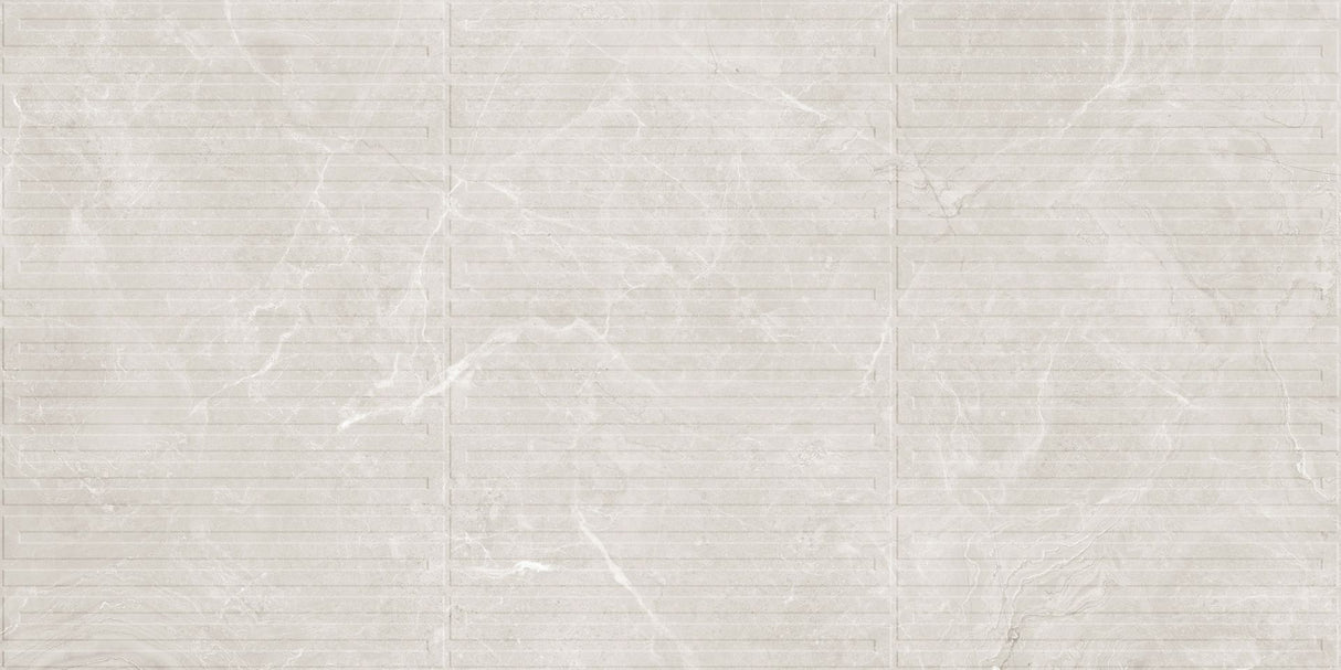 Tile-Lublin Bianco Decor (Glossy Punch)